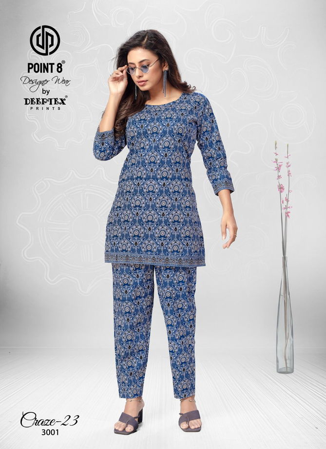 Craze 23 Vol 3 By Deeptex Cotton Printed Cord Set Ladies Top With Bottom Orders In India